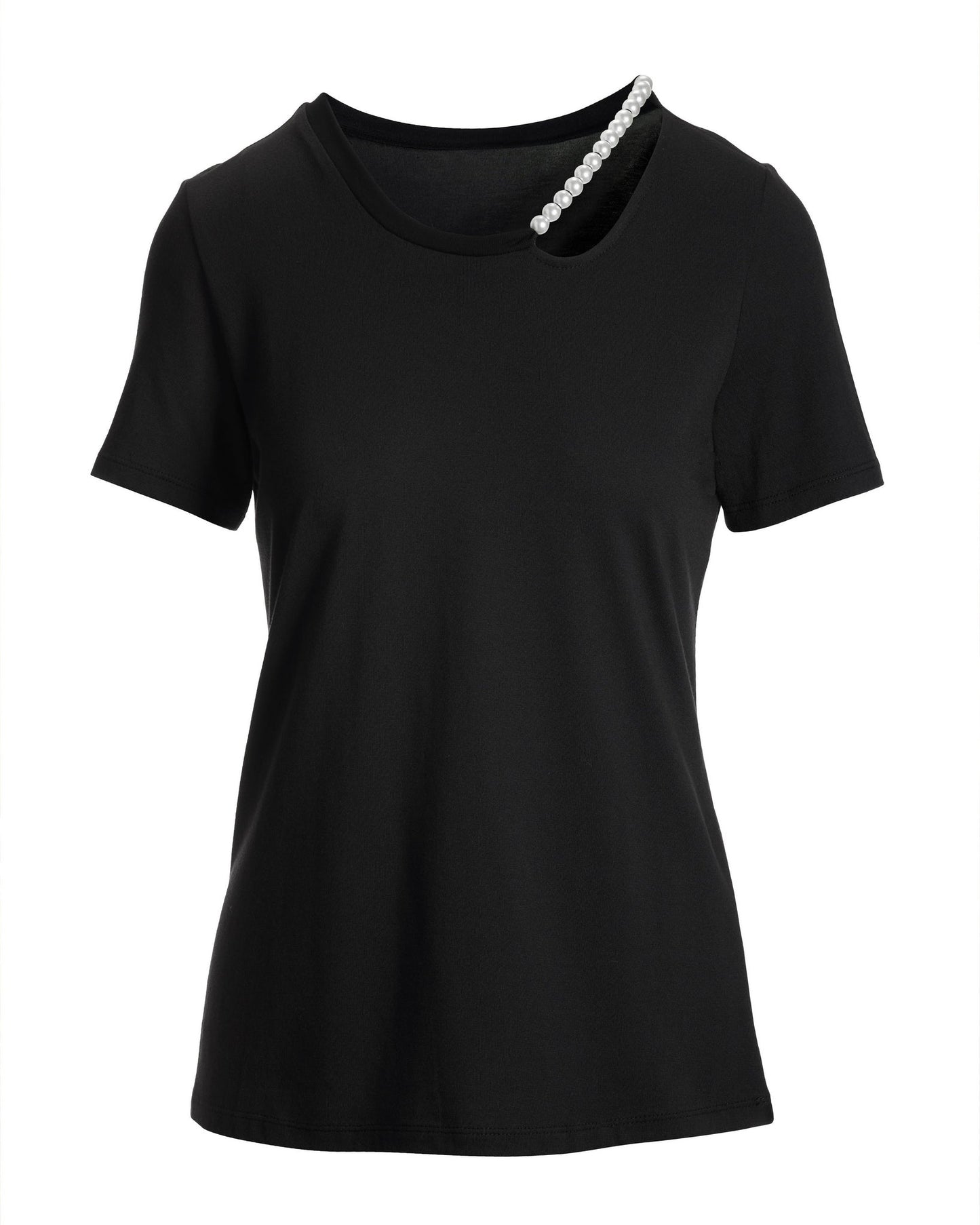 Pearl Cut Out T Shirt Proper Black