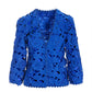 3D floral lace three-quarter sleeve jacket Princess Blue