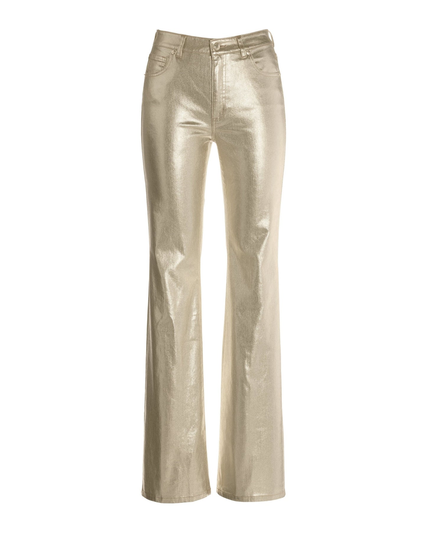 Monterey Metallic Coated High Waist Bootcut Jean Gold Metallic