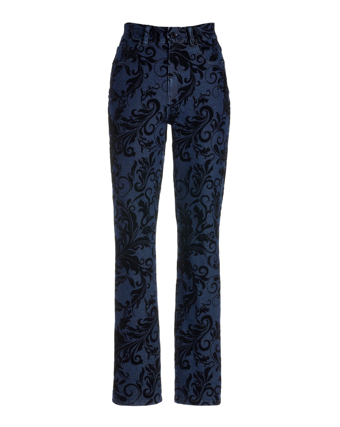 Sedona Flocked Filigree Straight Leg Denim Denim