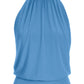 Halter Banded Bottom Mock Neck Top 2AV38 Marina Blue
