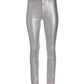 Metallic Coated Slim-Straight Jean Silver Metallic