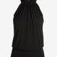 Halter Banded-Bottom Mock-Neck Knit Top Black