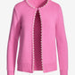 Pearl Trim Cardigan Fuchsia Pink