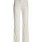 Knit Lace Straight-Leg Trouser Pant Off White