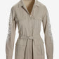 Lace Inset Linen Utility Jacket Tan