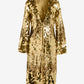 Paillette Bell Sleeve Duster Gold