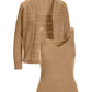 Cable Detail Cardigan and Cami Sweater Set Sesame