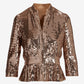 Sequin Three Quarter Sleeve Peplum Jacket Rose Gold
