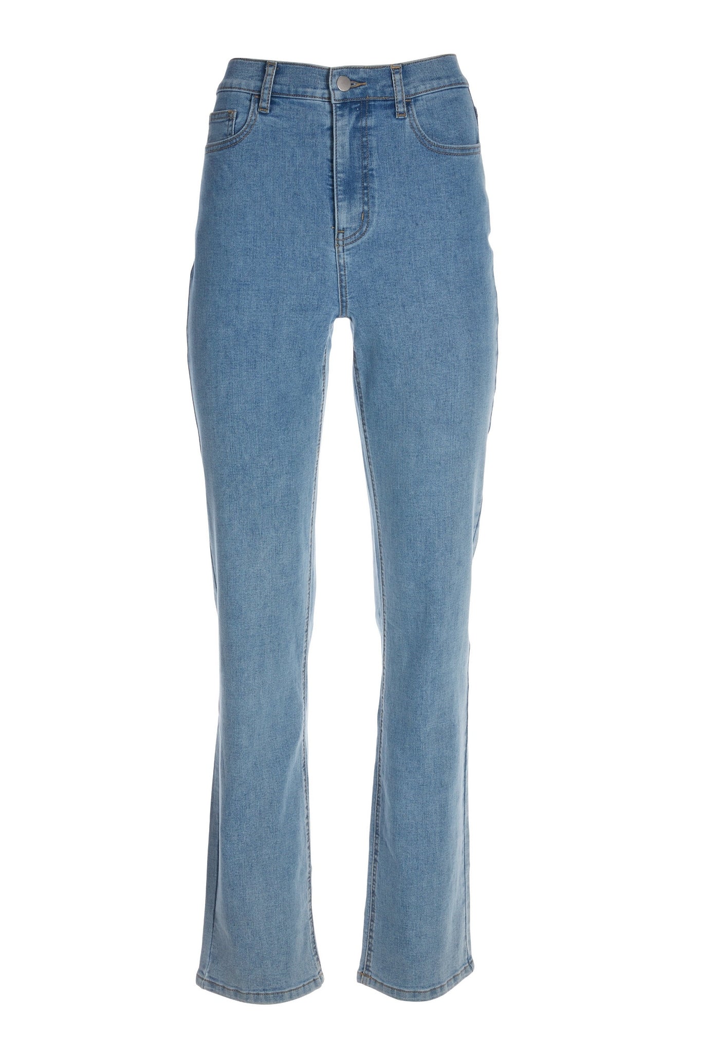 Proper Stretch Wide Leg High Rise Jeans Light Med Wash