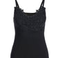 Lace Trim Cami Knit Top Black