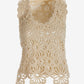 Crochet Pearl Embellished Sweater Tank Neutral