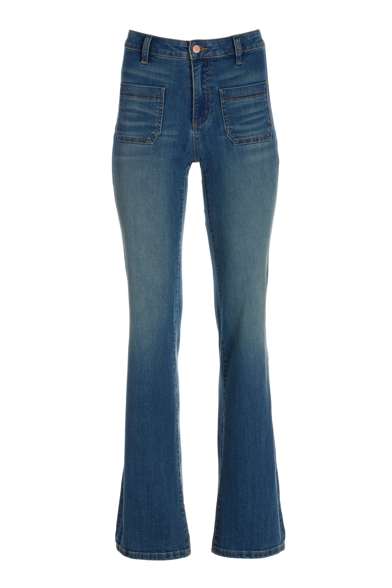 Patch Pocket Detail Bootcut Jean Medium Wash