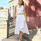 Pearl Round Raffia Stretch Belt Natural