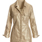 Metallic Brushed Linen Utility Jacket Gold