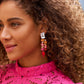 Ombre Navette Stone Drop Statement Earring Multi