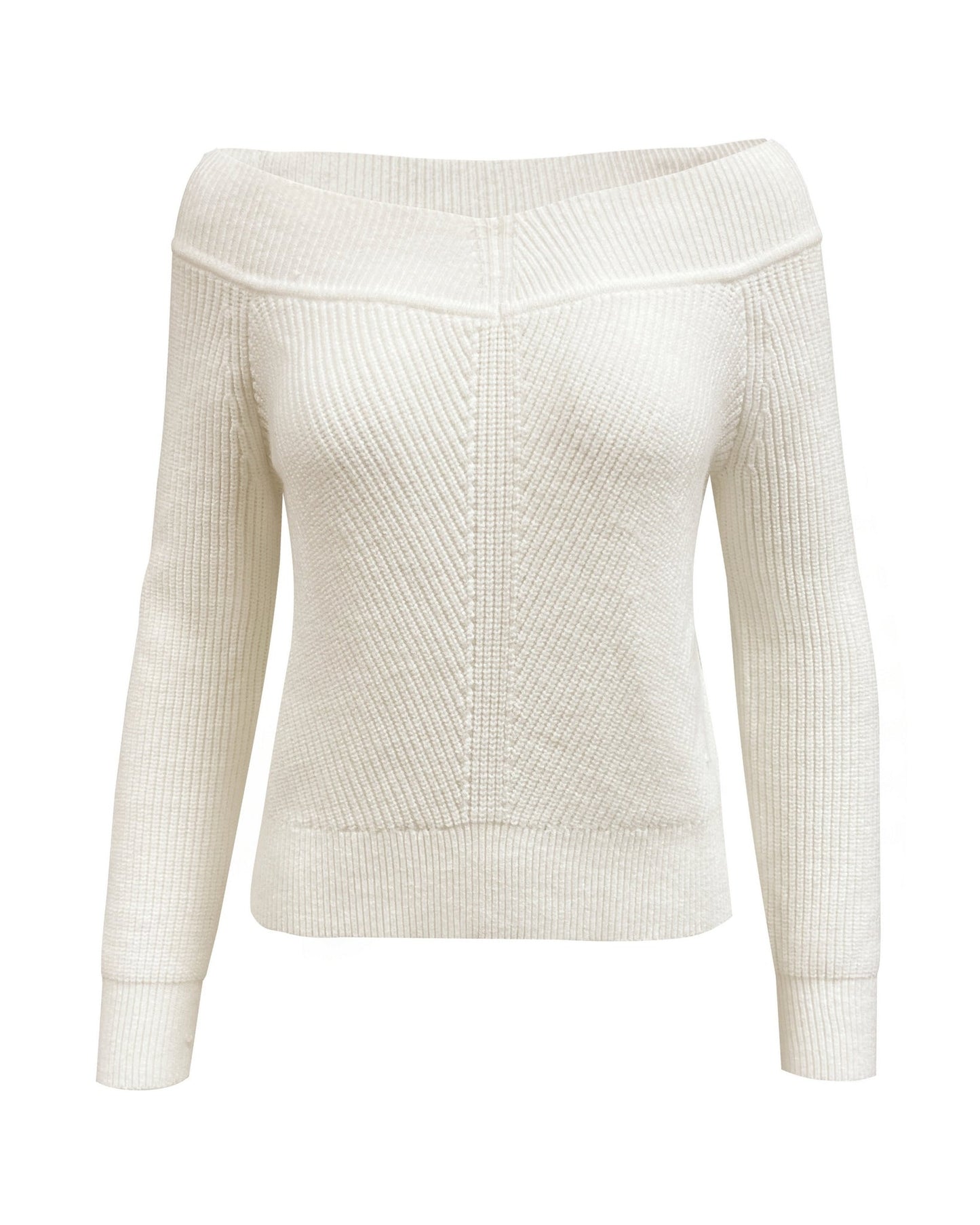 Slouchy Shaker Sweater Off White