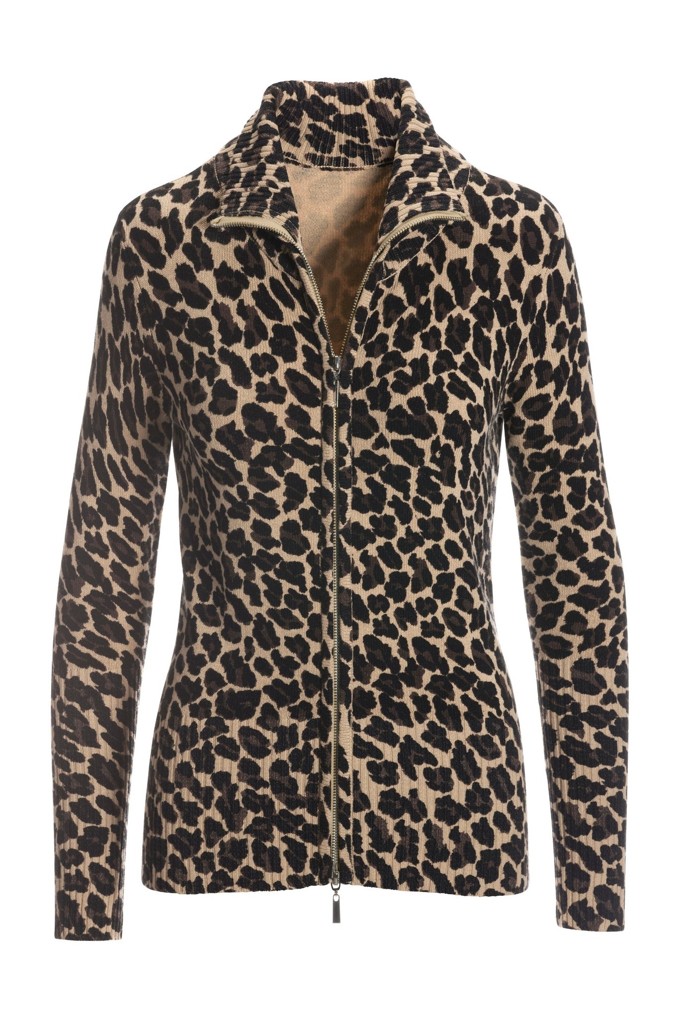 Leopard Zip Up Cardigan Multi