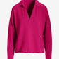 Cotton Comfort Collared V Neck Lounge Sweatshirt Blossom