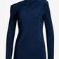 Beyond Travel Asymmetrical Long Sleeve Top Maritime Navy