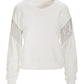 Embellished Fringe Sweatshirt White Silver