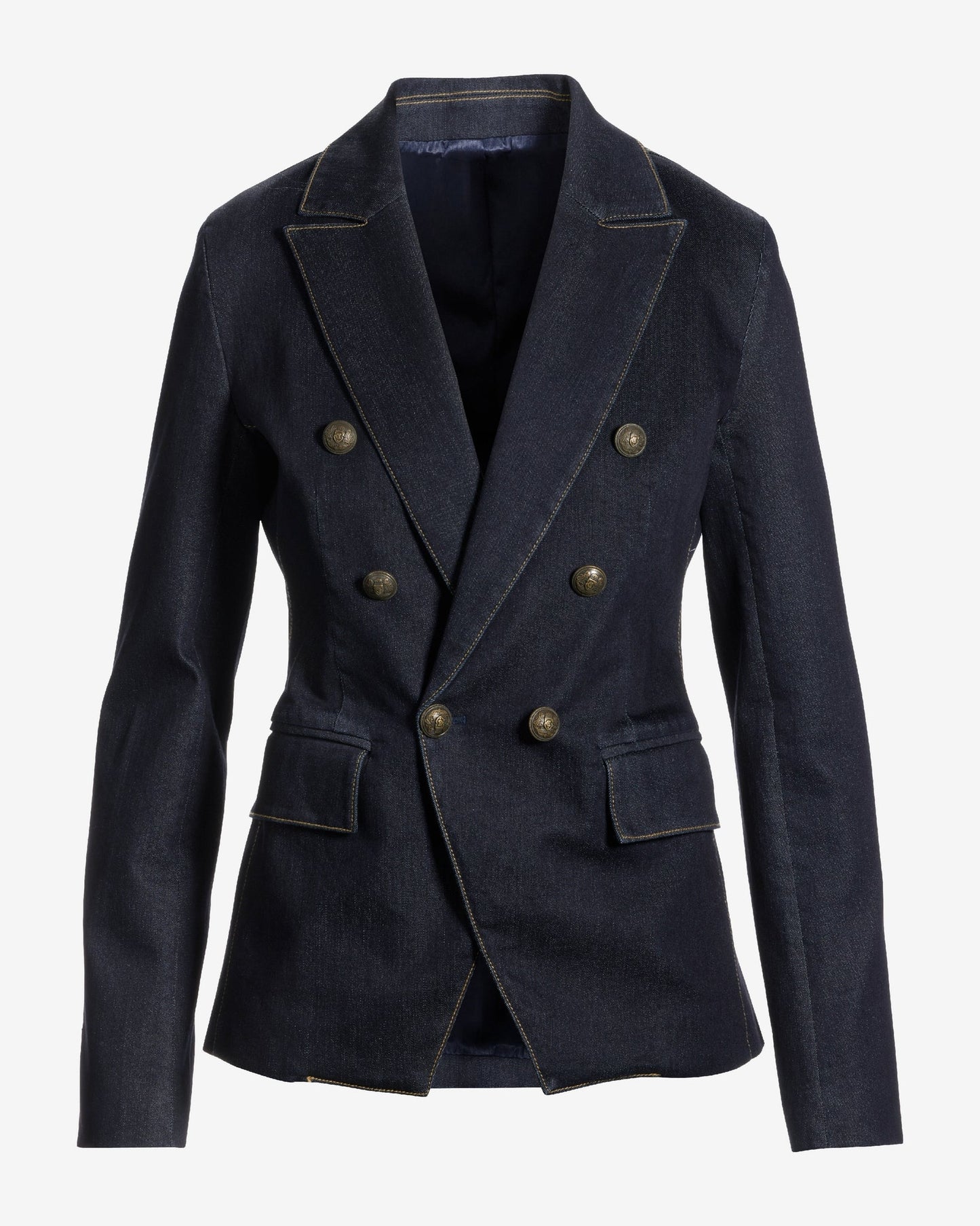 Rinse Denim Double Breasted Blazer Rinse