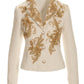 Metallic Floral Appliqu Tweed Parisian Jacket Off White/Gold
