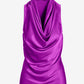 Marilyn Cowl-Neck Charmeuse Blouse Vibrant Orchid