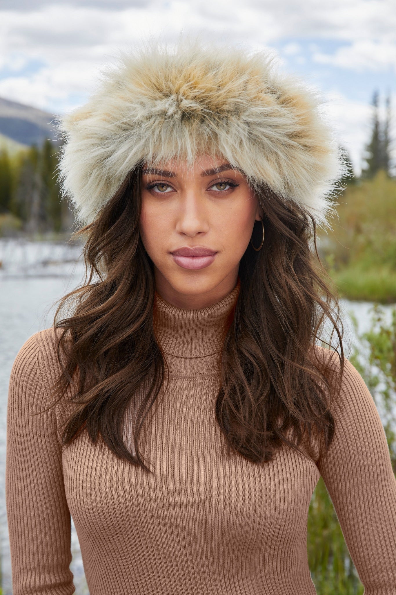 Faux Fur Halo Headband Artic Fox