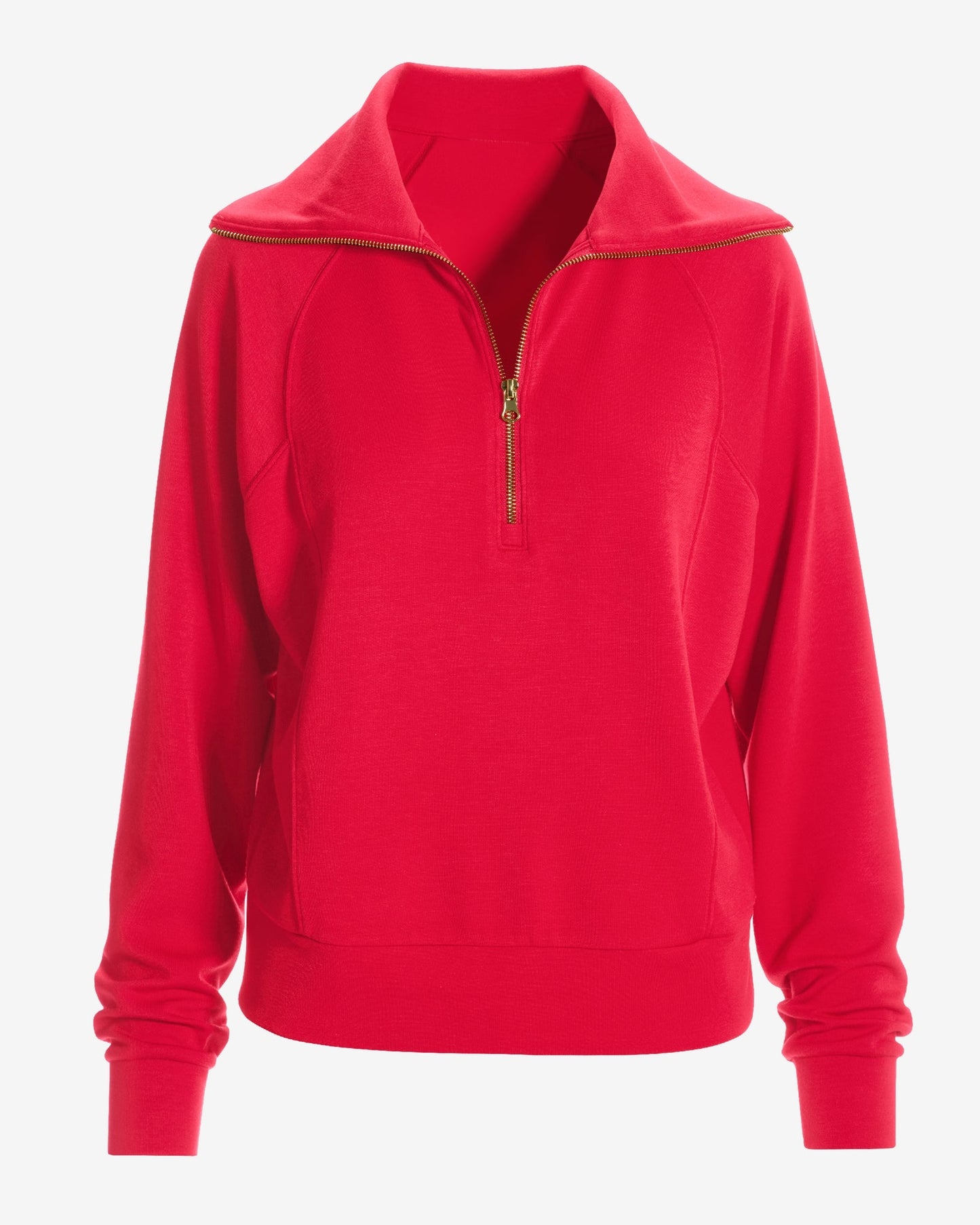Luxe Lounge Half Zip Sweatshirt Racing Red