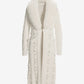 Faux Fur Embellished Cable Duster Off White