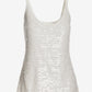 Sequin V-Neck Sweater Tank Off White