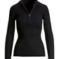 Ribbed Half Zip Up Sweater Proper Black
