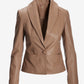Genuine Leather Shawl Collar Jacket Tan