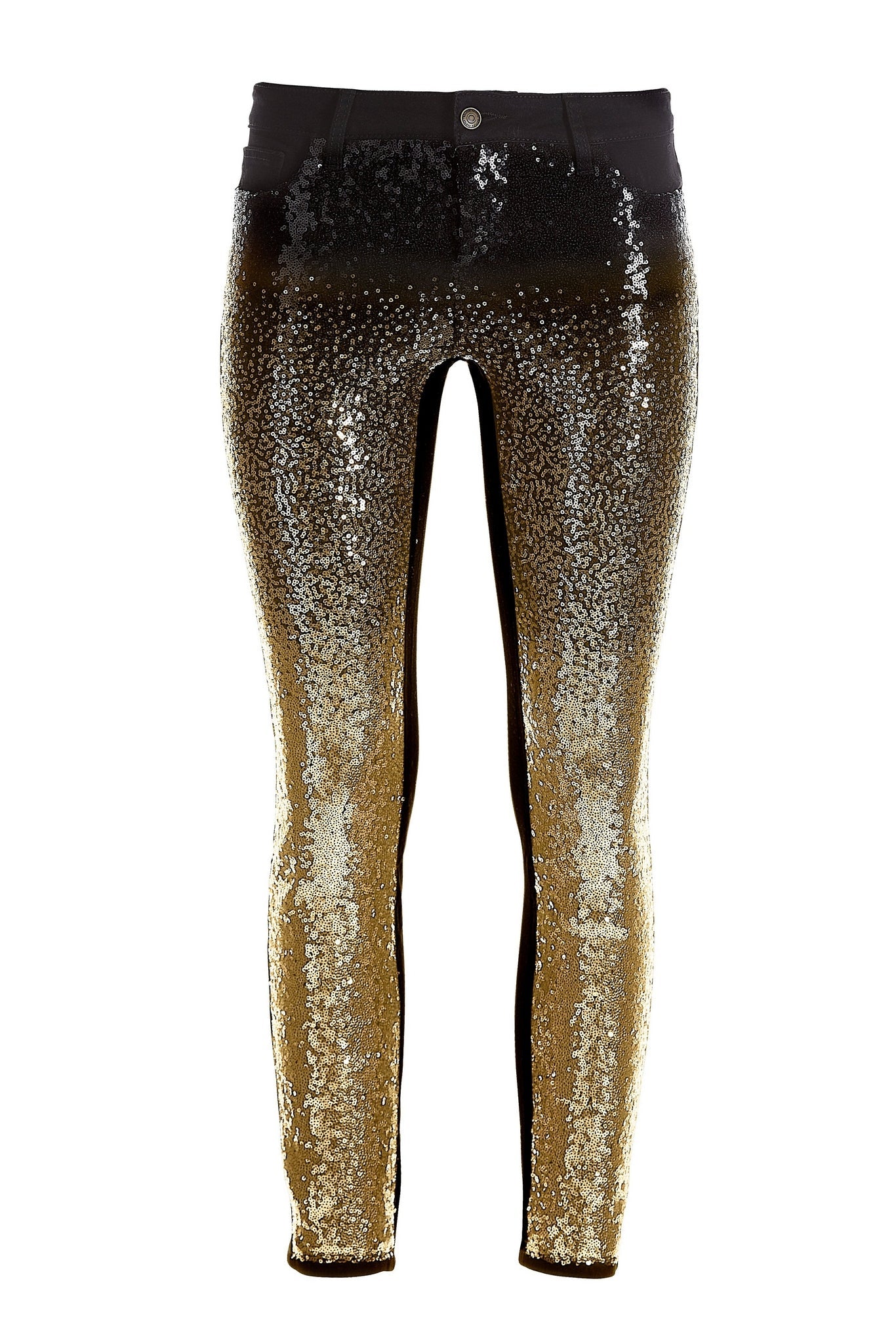 Ombre Sequin Jean Black/Gold