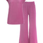 Metallic Effortless Two-Piece Lounge Set Purple