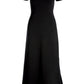 Off the Shoulder Short Sleeve Maxi Dress Black
