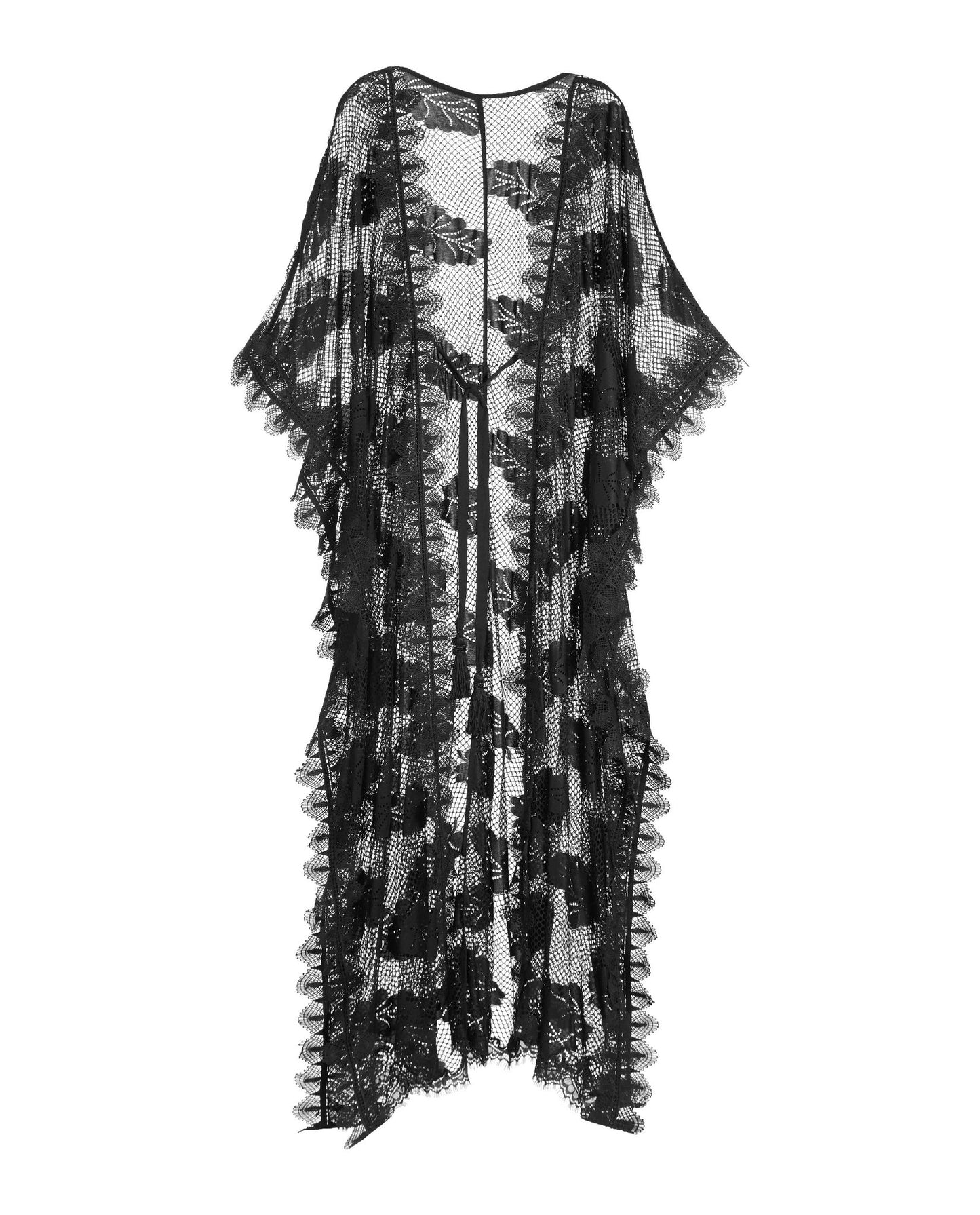 Mixed Lace Duster Black