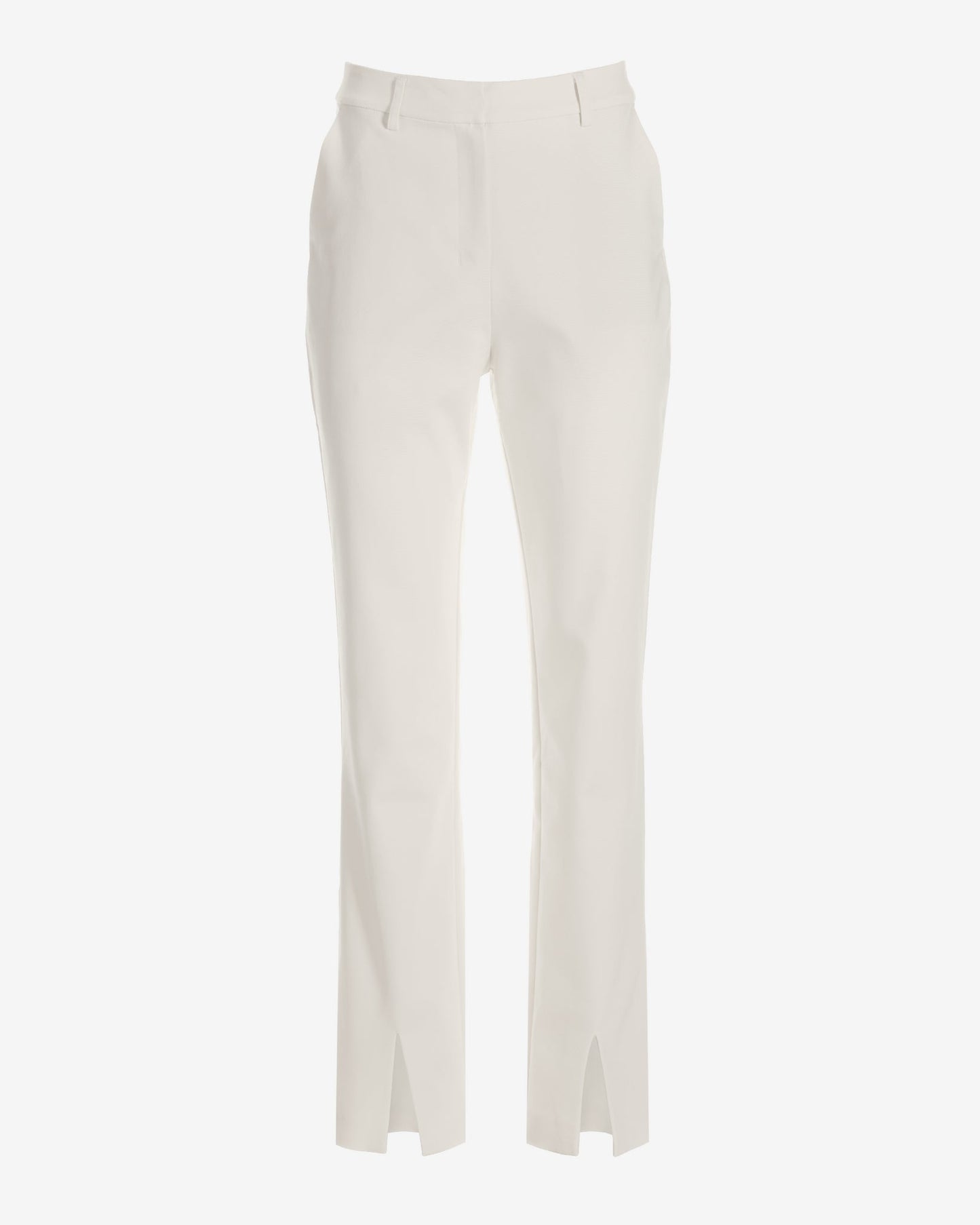 Newport Modern Slim Straight Leg Slit Front Trouser Pant Ivory