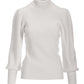 Puff Sleeve Turtleneck Sweater White