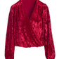 Velvet Surplice Knit Top Red