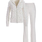 Pearl and Rhinestone Velour Set White