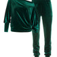 Slouchy Velour Top & Jogger Set Deep Emerald
