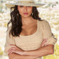 Shell Wide Brim Hat Off White