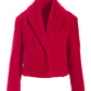 Shawl Collar Versatile Faux Fur Chubby Racing Red