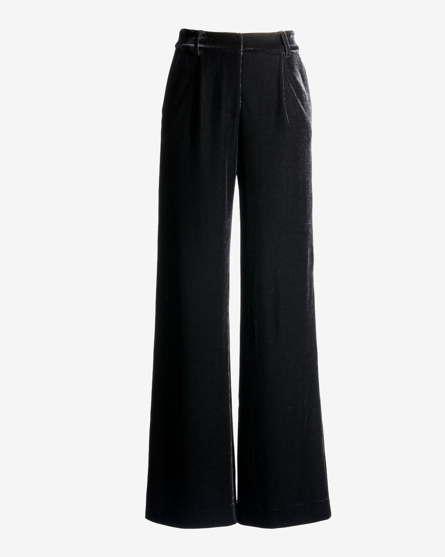 Malibu Wide Leg Velvet Trouser Pant Black