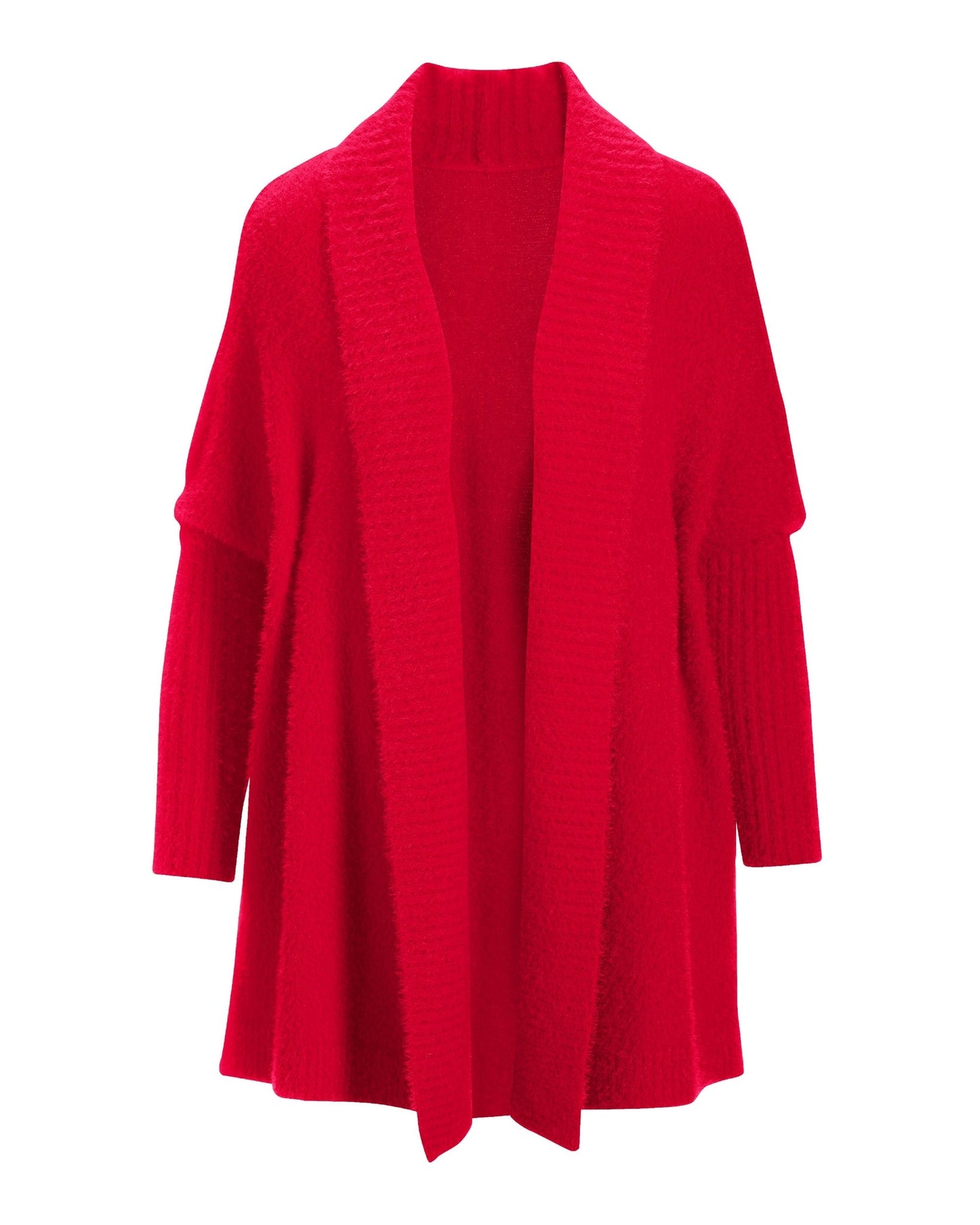 Plush Relaxed Cardigan Racing Red