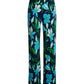 Beyond Travel Summer Lilies Navy Print High Rise Palazzo Pant Maritime Navy/Fern Green