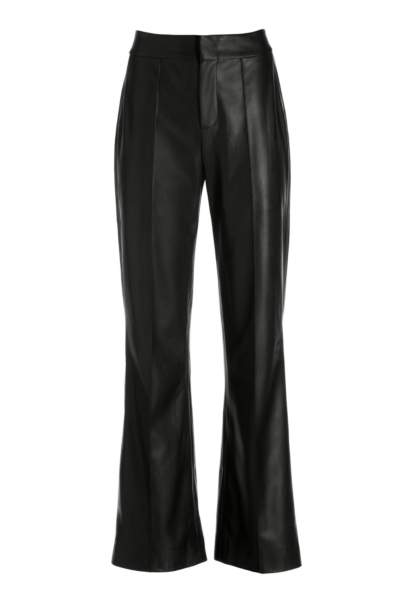 FAUX LEATHER WIDE LEG TROUSER Black