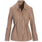 Chic Leather Shaped Utility Jacket Cornstalk